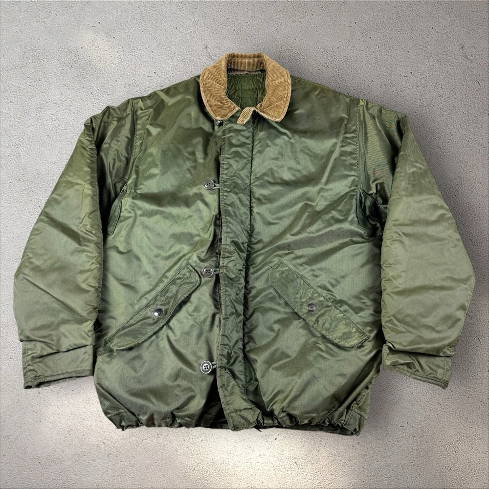 Vintage Us Navy USN Extreme Cold Weather A-1 Deck Jacket Fits Med/Large‎ 60s 70s